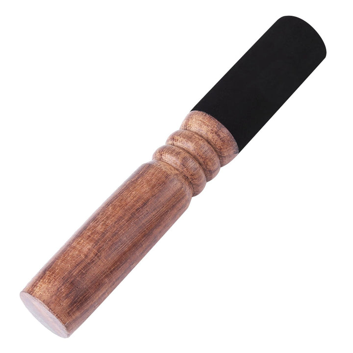 Holz Klangschale Schläger, Tibetische Klangschale Malle, Handgeschnitzt in Nepal, Lederumwickelter S