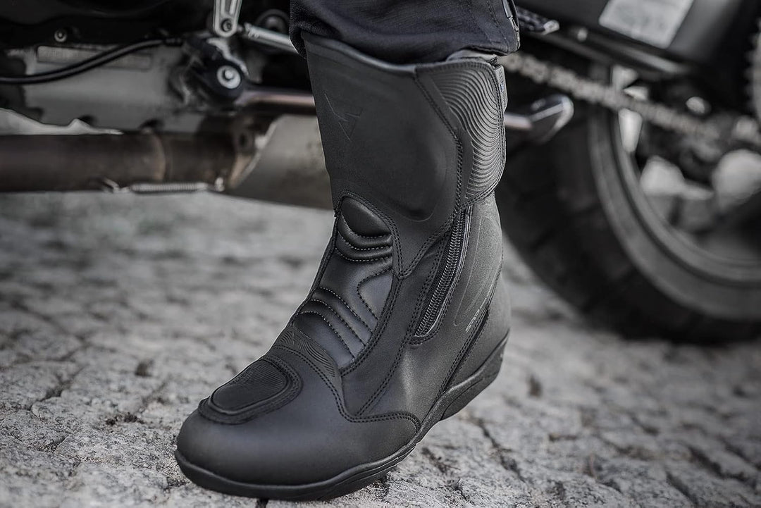 SHIMA TERRA LADY , Motorradsteifel Damen | Verstärkte Leder Motorradschuhe mit Seitlichem Reissversc