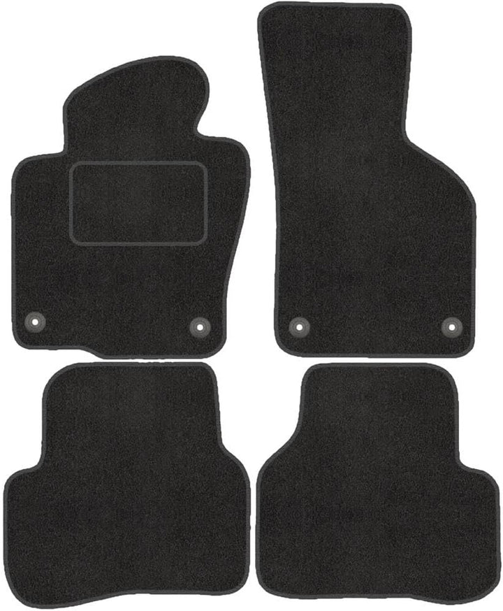 Fussmatten mit Clips 4er Set für VW Passat B7 3C 2010-2015 Velours Automatten Vorne, Hinten + Clips,