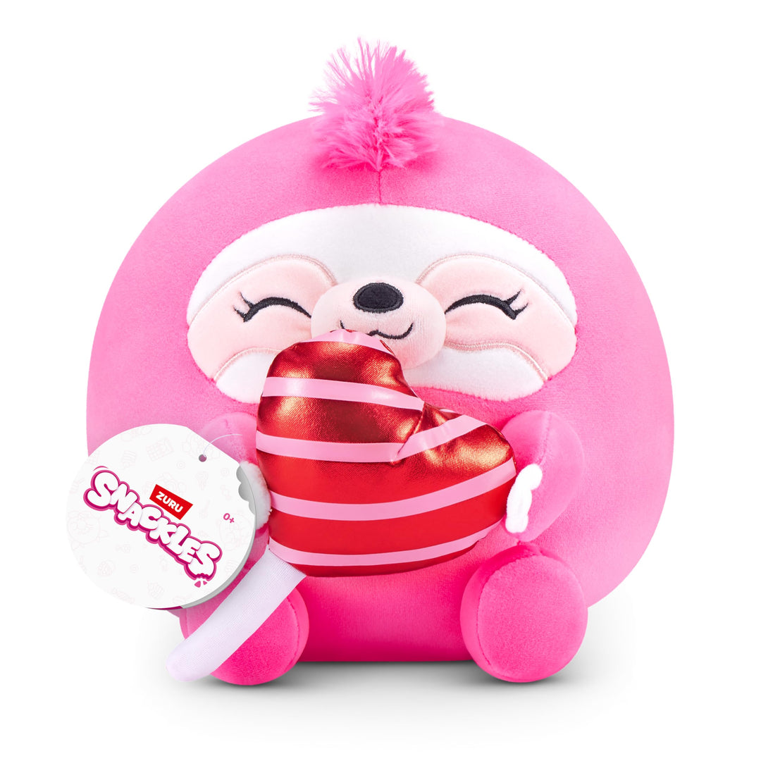 Snackles 20 cm grosses Valentinstags-Plüschspielzeug mit Valentinstags-Snack. (Sloth, Lollipop) Slot