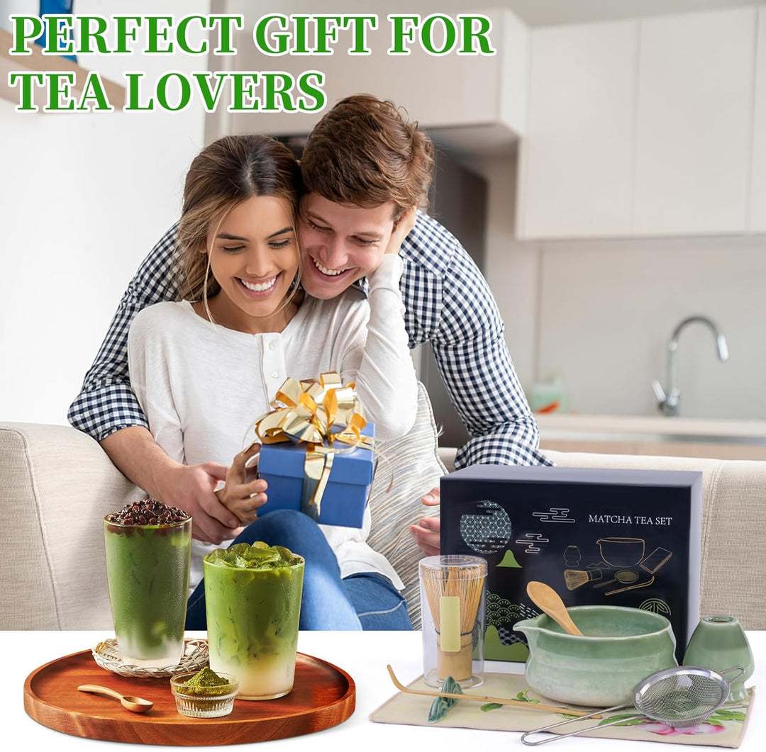 Matcha Set 8 Stück Matcha Besen Set Matcha Tea Set, Matcha Schale Chasen Matcha Löffel Sieb Teetuch