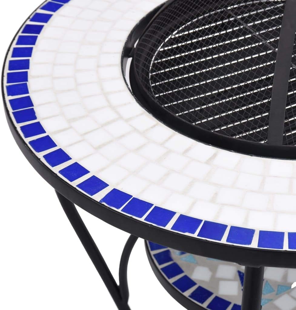 vidaXL Feuerschale Mosaik Feuerstelle Grill Gartenfeuer Feuerkorb Terrassenofen Grillfeuer Garten Te