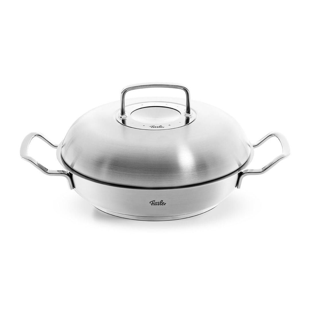 Fissler Original-Profi Collection / Edelstahl-Servierpfanne rund (2 L, Ø 24 cm) mit Hochraum-Deckel,