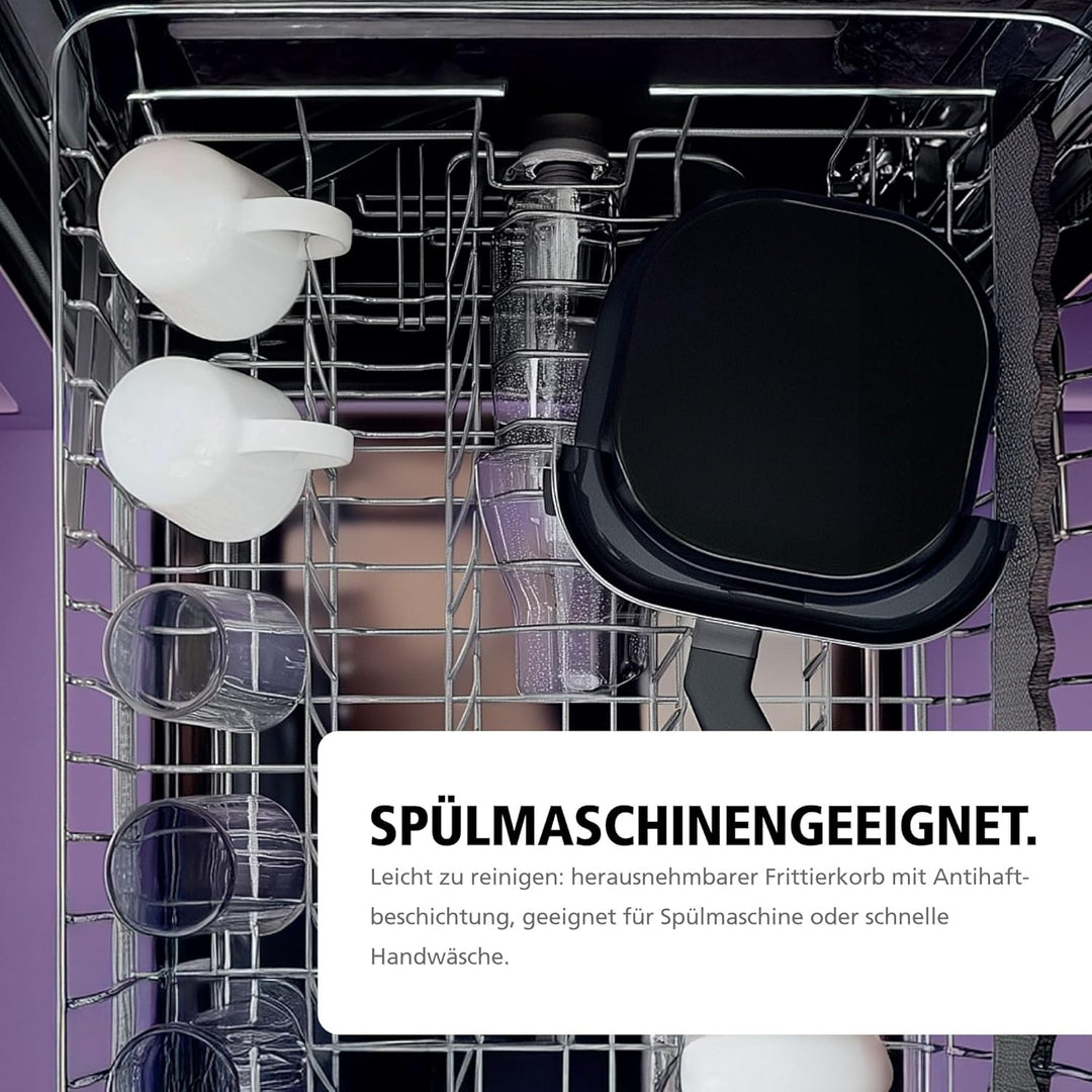 Brabantia Airfryer XXL, 5,7 Liter, 1700 Watt, 80–200°C, für 5 Personen, 6 Kochprogramme, Digitaler T