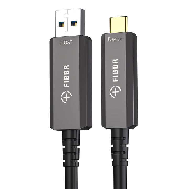 FIBBR USB-Glasfaserkabel 5M, USB A zu USB C Glasfaserkabel, 10Gbps Ferndatenübertragung USB 3.2 AOC