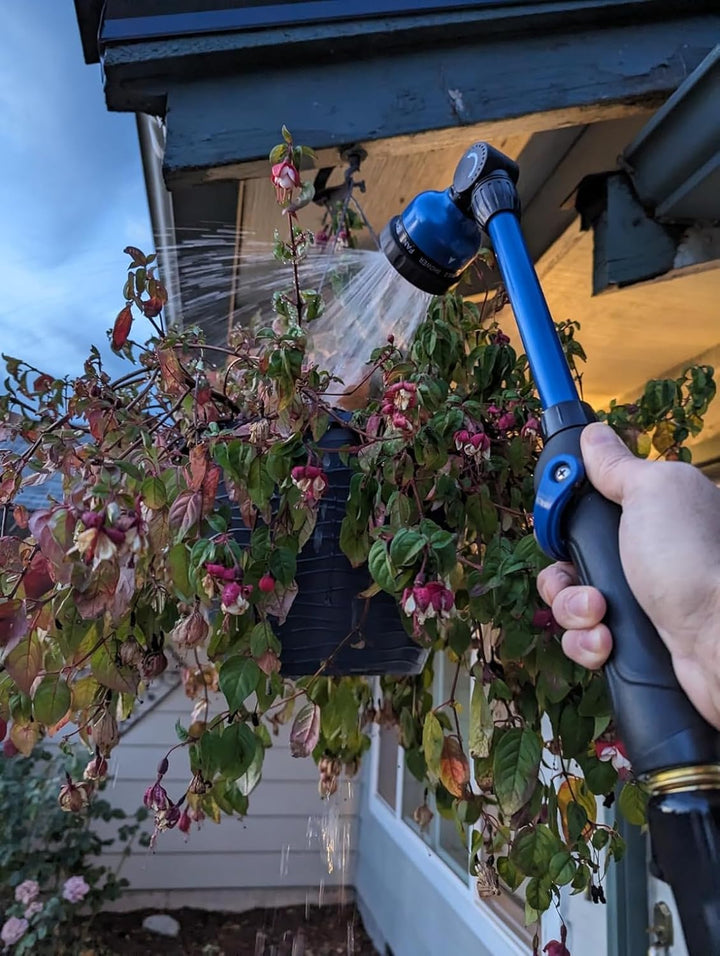 STYDDI Robuster Giessstab mit schwenkbarem Kopf, Gartenschlauchstab aus Metall mit Durchflussregelun