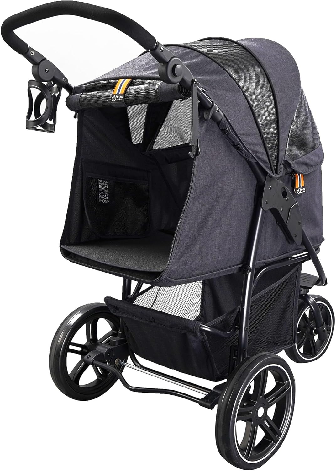 My Duque Cooper - Hundewagen & Haustier Buggy bis 32 kg mit Ablagekorb für Einkäufe, einfach faltbar