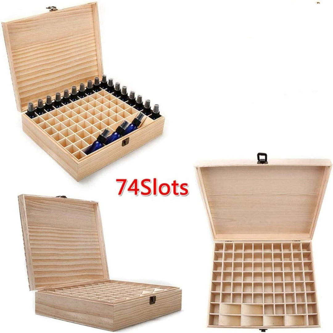 RoseFlower Bambus Ätherisches Öl Organisator Behälter Duftöle Display Ständer, 74 Löcher Aufbewahrun