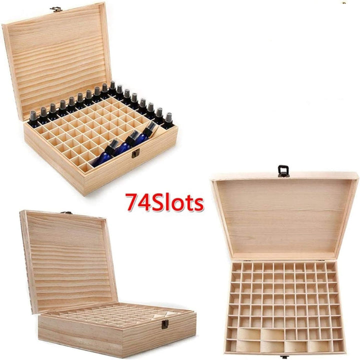 RoseFlower Bambus Ätherisches Öl Organisator Behälter Duftöle Display Ständer, 74 Löcher Aufbewahrun