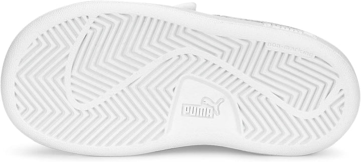 PUMA Unisex Baby Smash V2 Metallics V Inf Sneaker 23 EU Puma White Glacial Gray Puma Silver, 23 EU P
