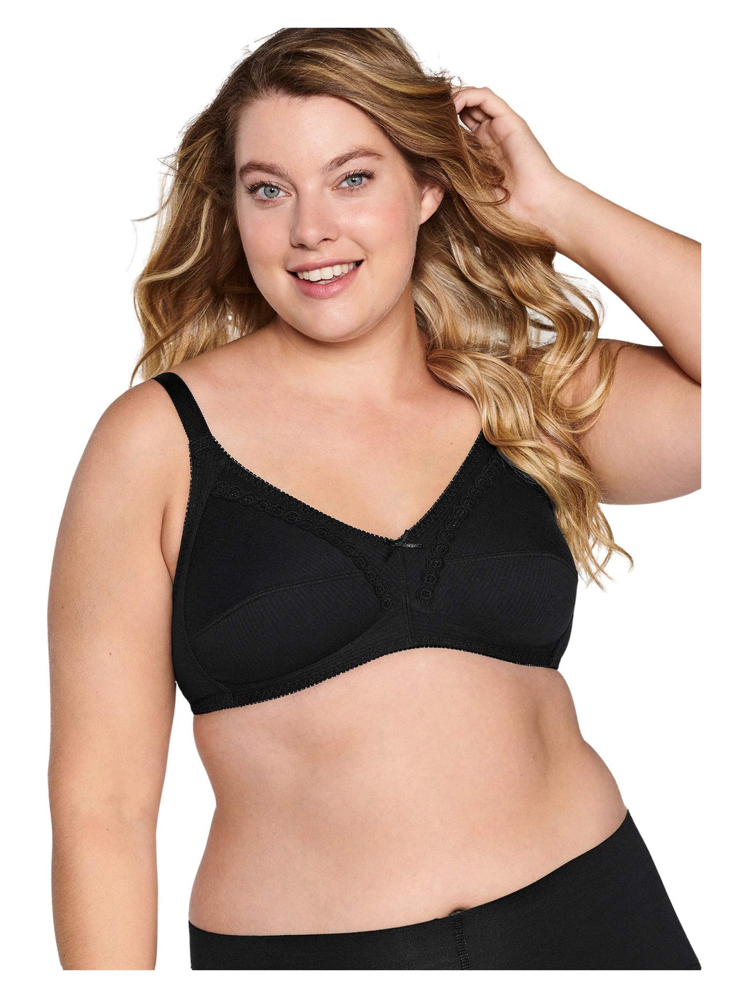 Naturana Frauen Soft Cup 100% Baumwolle Everyday Bra 86545 Schwarz, Weiss oder Haut A Schwarz, A Sch