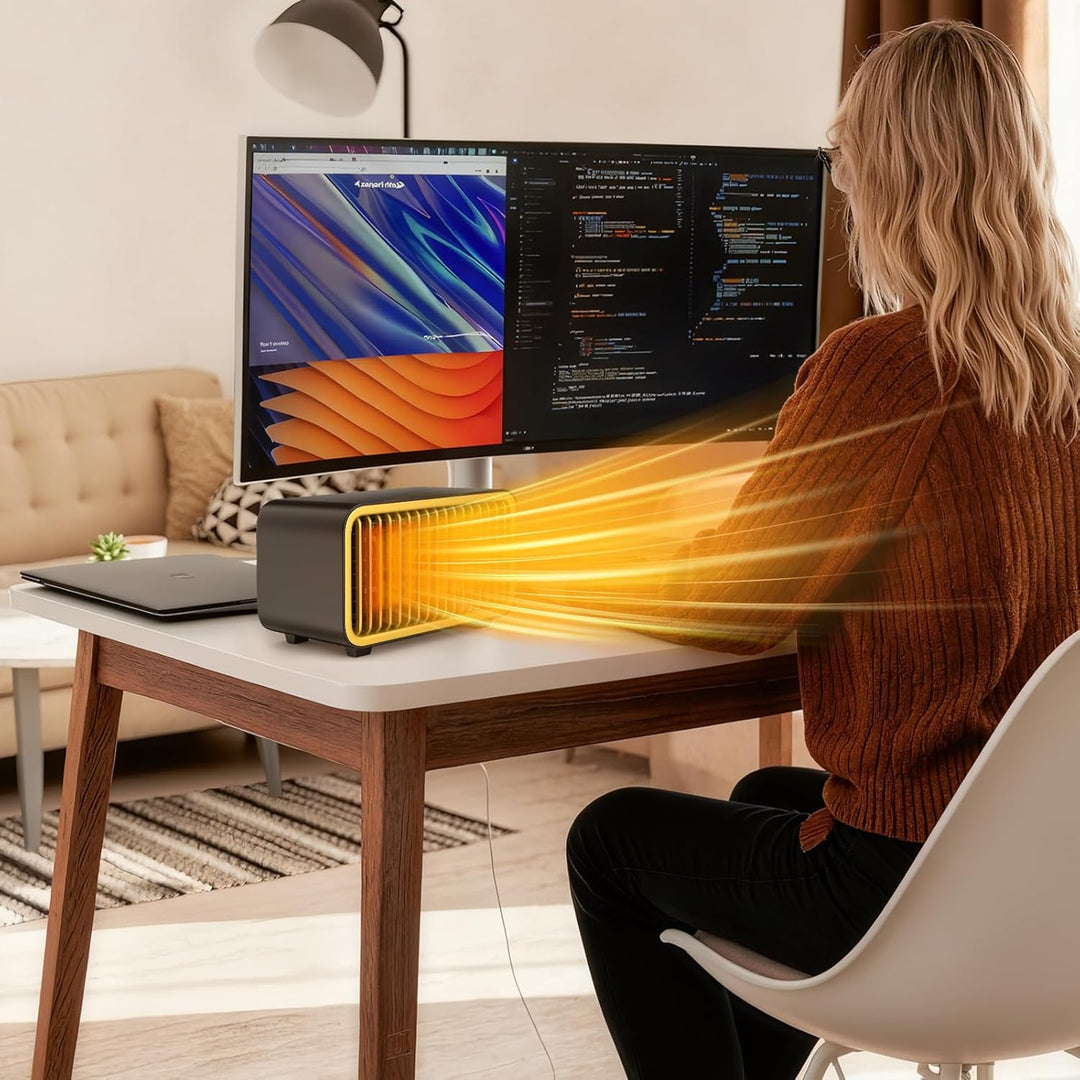 GARDTECH Heizlüfter Energiesparend, PTC Keramik Heizstrahler mit Kippschutz, 900 Watt Leiser Elektro