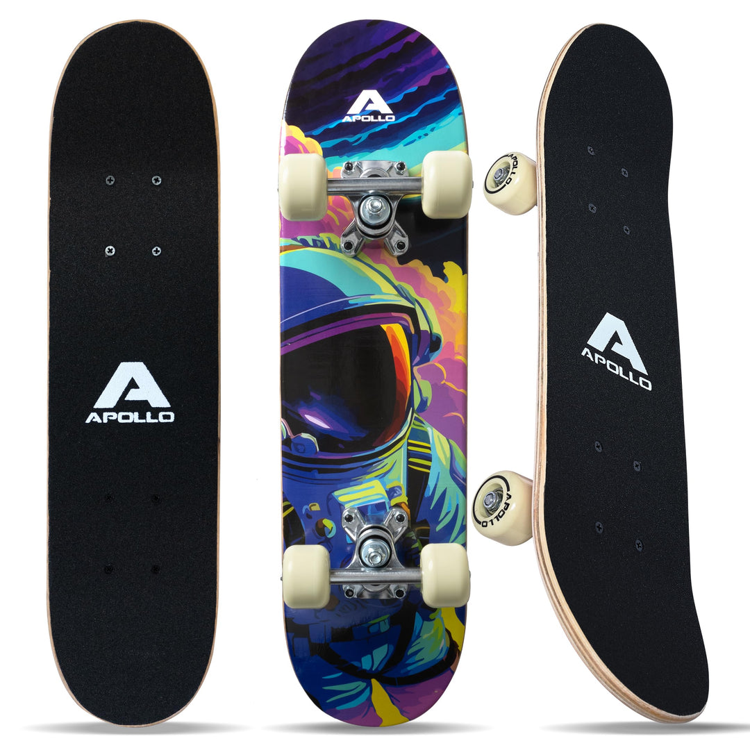 Apollo Kinder Skateboard, kleines Komplett Board mit ABEC 3 Kugellagern und Aluminium Achsen, Coole