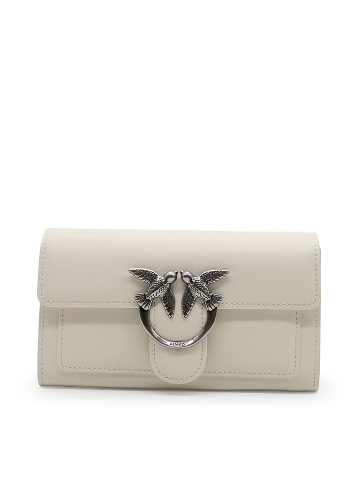 Pinko Damen Love One Wallet Liebe EINE GELDBÖRSE C Vitello SETA Z14o_bianco Seta-old Silver, Z14o_bi