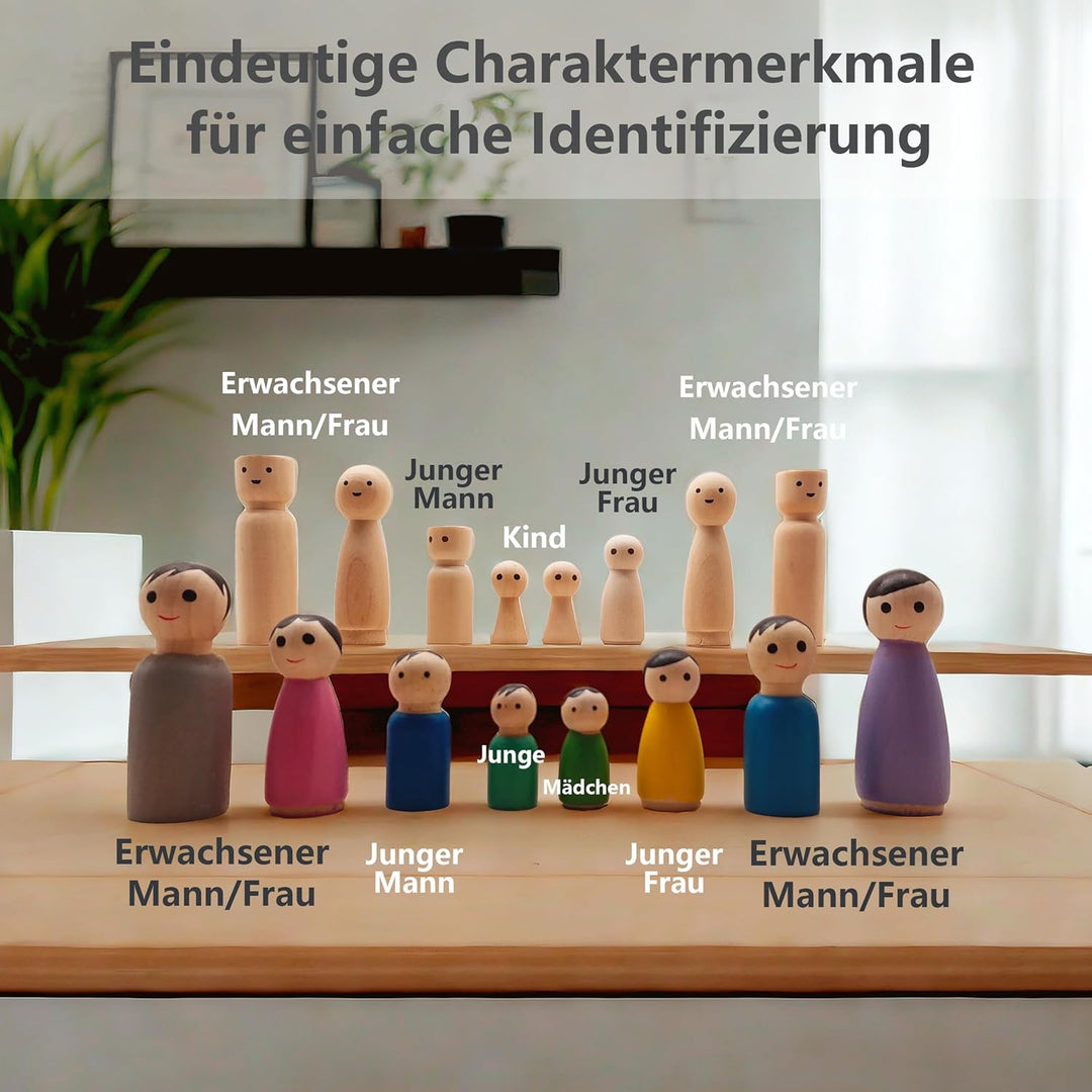 Systembrett Aufstellung Set, Familienbrett Beziehungsbrett aus Holz für Coaching Familienaufstellung
