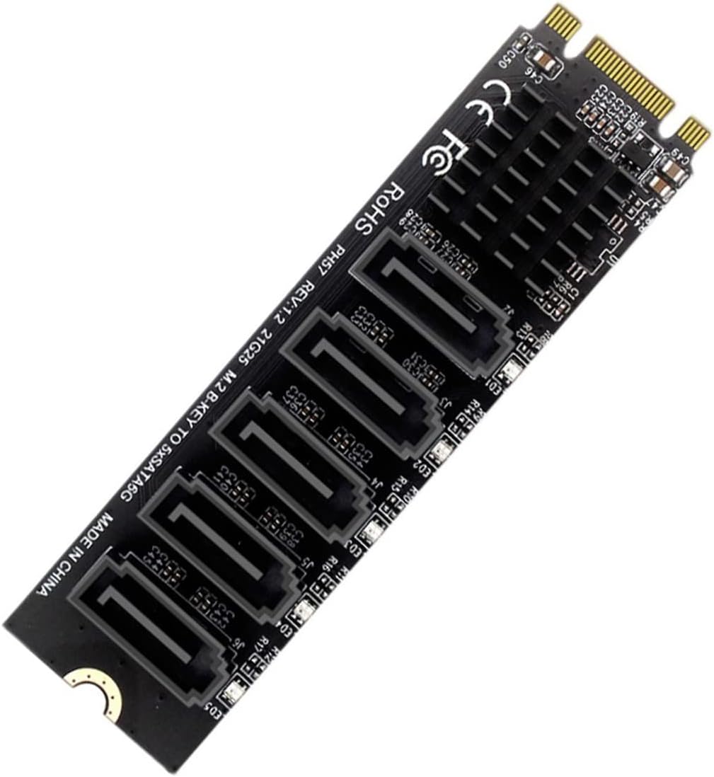 NFHK NGFF JMB575 2280 Key B+M zu SATA 3.0 6 Gbps 5 Ports Classic, Classic