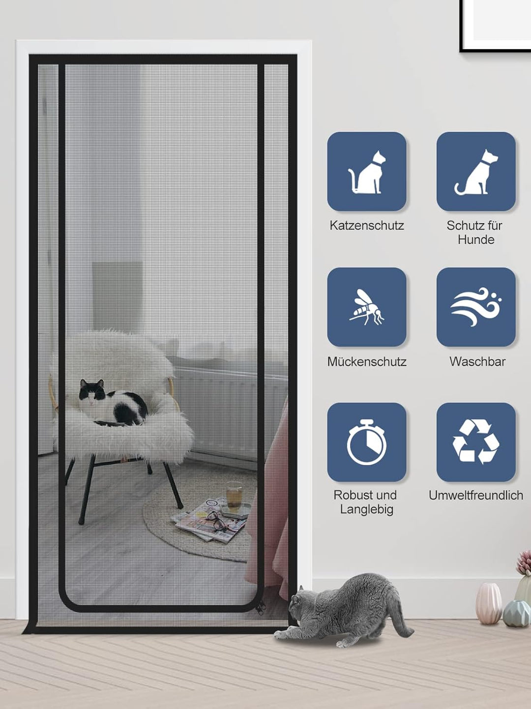 Cat Screen Katzennetz für Balkon, Haustiere Bildschirm Tür, verhindern, DASS Katzen aus Laufen, Katz