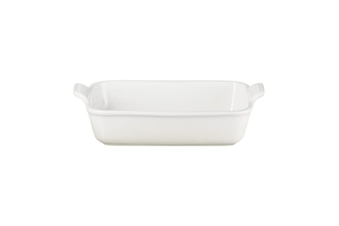 Le Creuset Rechteckige Auflaufform Tradition aus Steinzeug, 26 cm, 2.4 Liter, Meringue, 711022671600