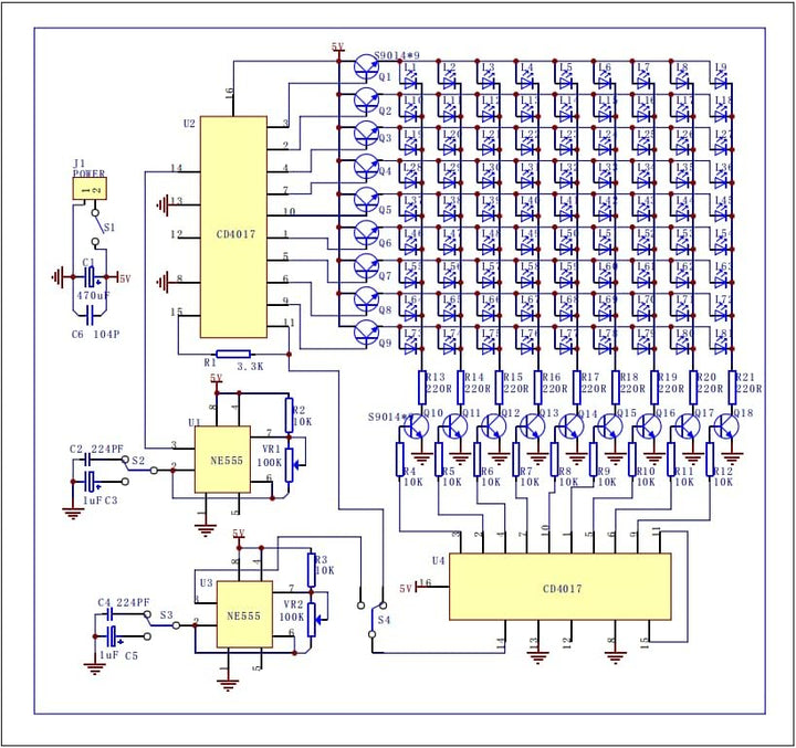 Elektronischer Bausatz mit losen Teilen LED-Jagd-Bausatz Fun-Elektronik Verschiedene Blinkeffekte St