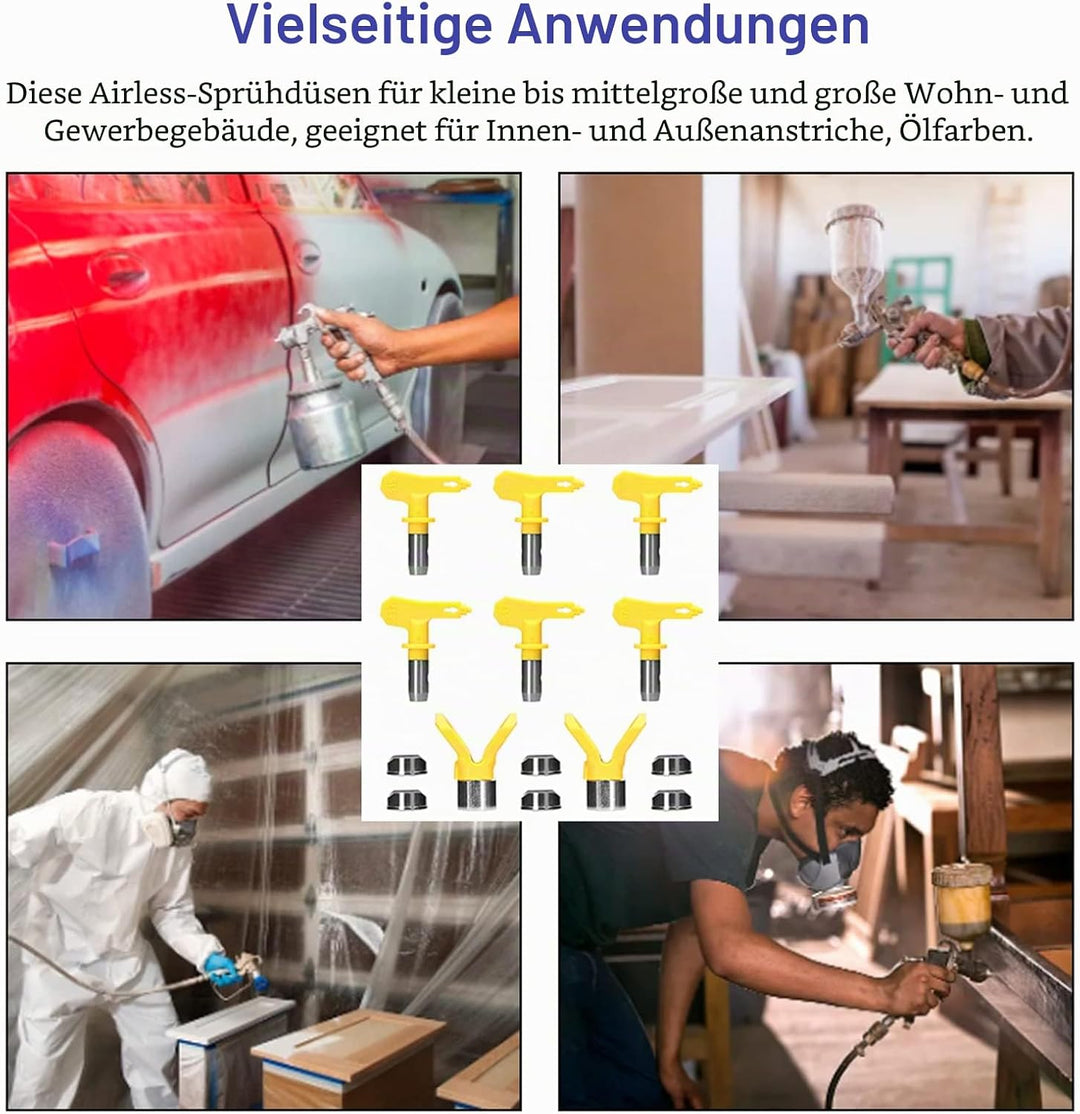 Weytoll Airless FarbdüSen Set, Airless Düse mit Spitzendichtung, Umkehrbare SprüHspitzen Airless Far