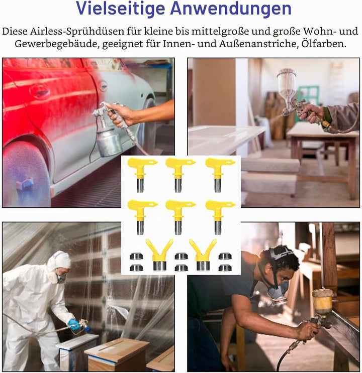 Weytoll Airless FarbdüSen Set, Airless Düse mit Spitzendichtung, Umkehrbare SprüHspitzen Airless Far