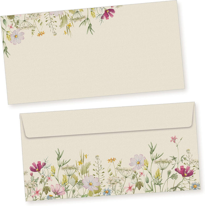 Wildblumen Briefpapier mit Umschlag Set 250 Sets Papier DIN A4 beidseitig floral Natur nachhaltig fü