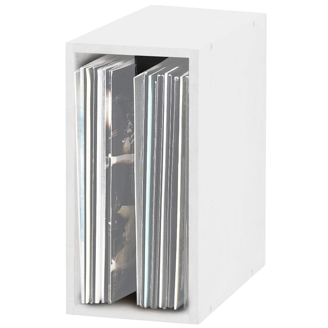 Glorious Record Box white 55 - bis zu 55 Platten im 12" Format, problemlos stapelbar, optisch abgest