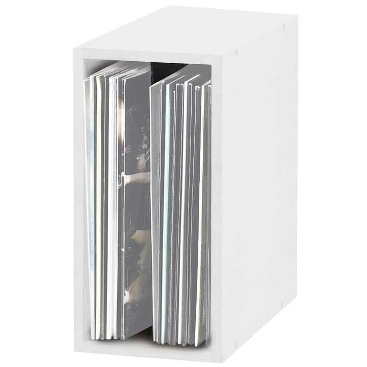 Glorious Record Box white 55 - bis zu 55 Platten im 12" Format, problemlos stapelbar, optisch abgest