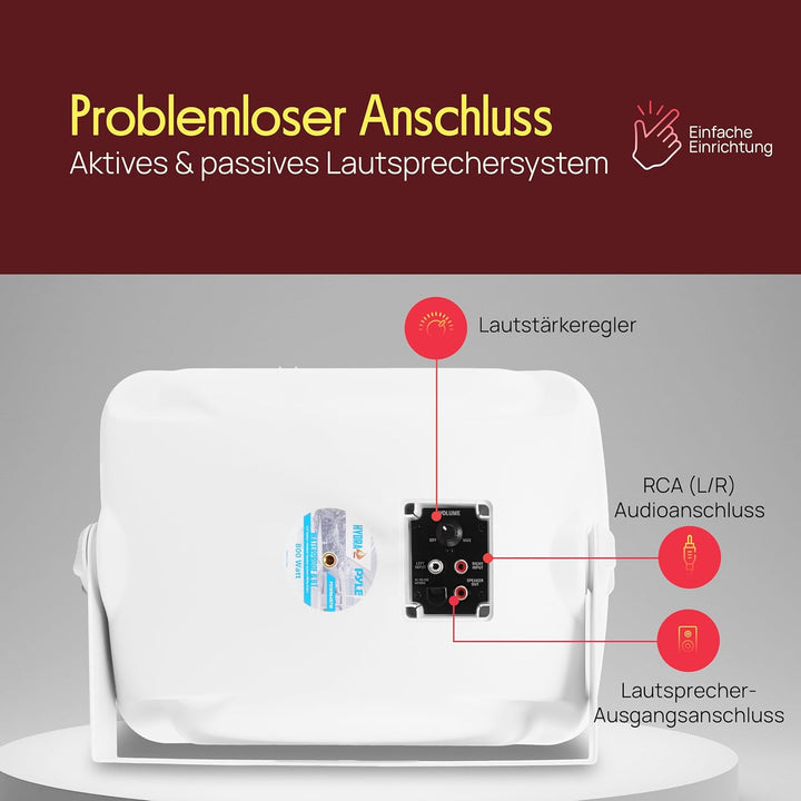 Pyle Lautsprecher Musikbox Bluetooth Box 800 Watt, Speaker Bluetooth Outdoor & Indoor mit Verstärker