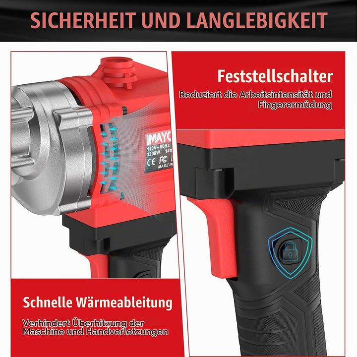 IMAYCC 3200W Rührwerk Elektrischer, 2-in-1 Multifunktionaler Mörtelrührer Bohrmischer, Betonmischer
