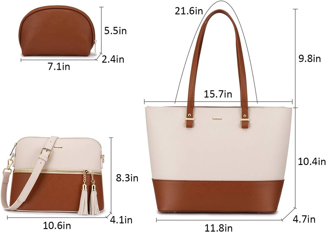 LOVEVOOK Handtasche Damen Schultertasche 3pcs Set Shopper Gross Tasche Shoulder Bag Henkeltasche Umh