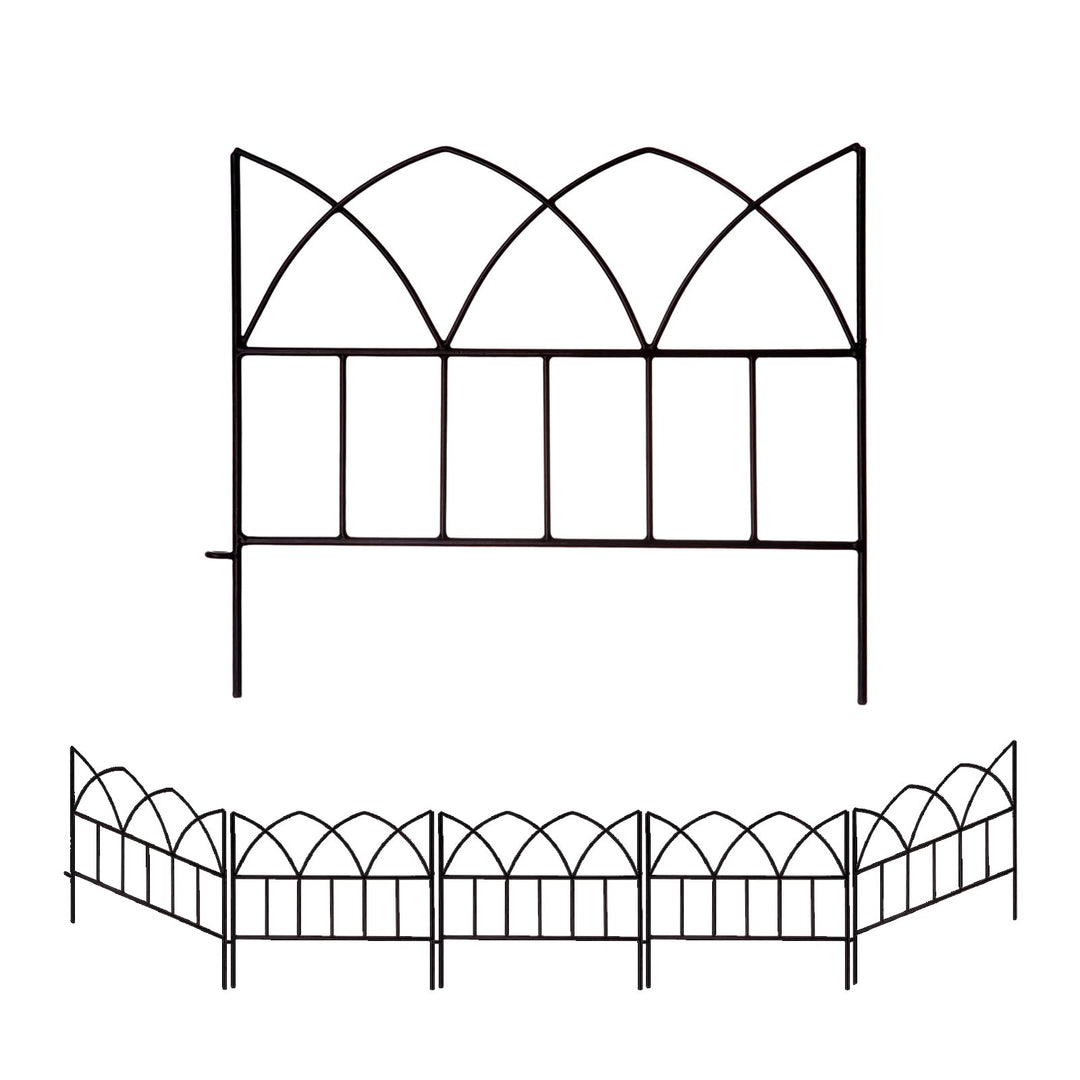SCENDOR GARDEN 5er-Pack Dekorative Zaunpaneele 45X40X0.5cm Rostfrei Hundezaun für Outdoor Faltbare L