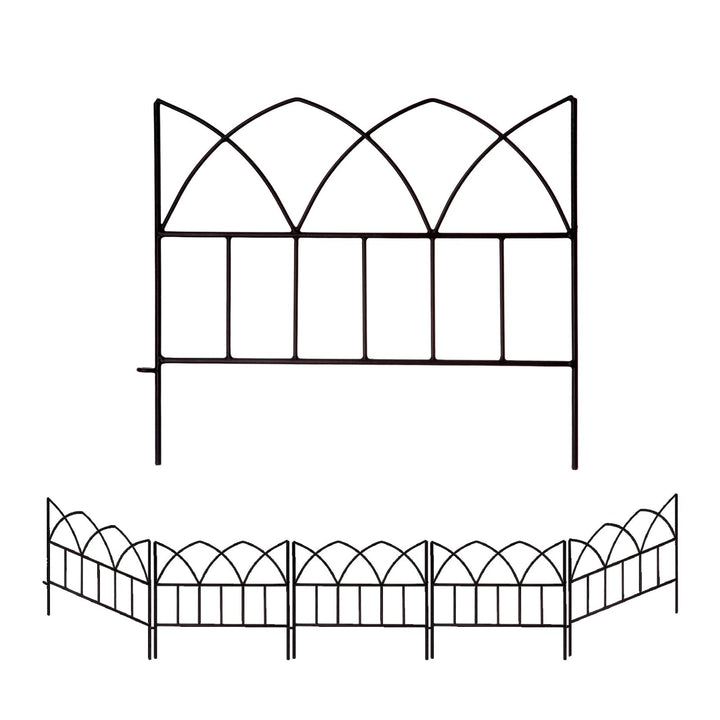 SCENDOR GARDEN 5er-Pack Dekorative Zaunpaneele 45X40X0.5cm Rostfrei Hundezaun für Outdoor Faltbare L