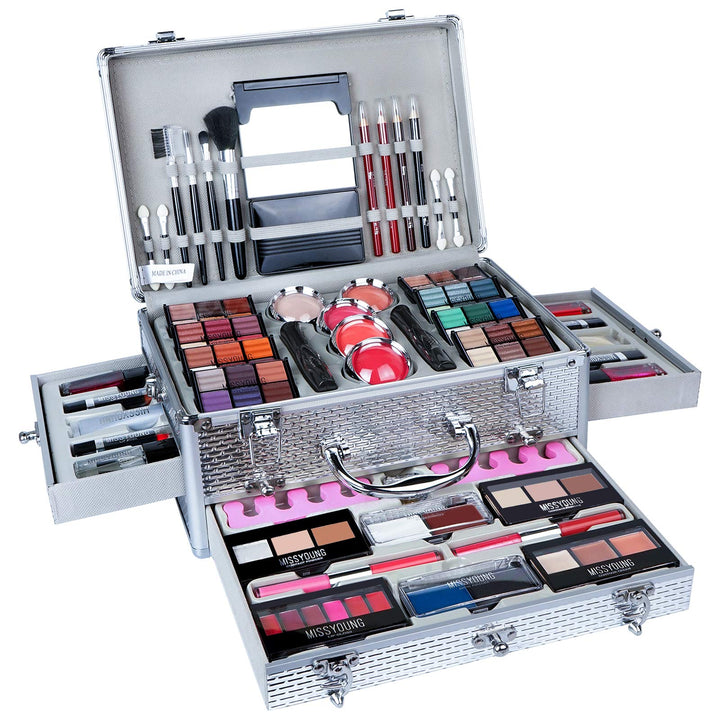 MKNZOME Schminkkasten Make-Up Set, Professionelles Kosmetische Schmink Set mit Lidschatten Lippenglo