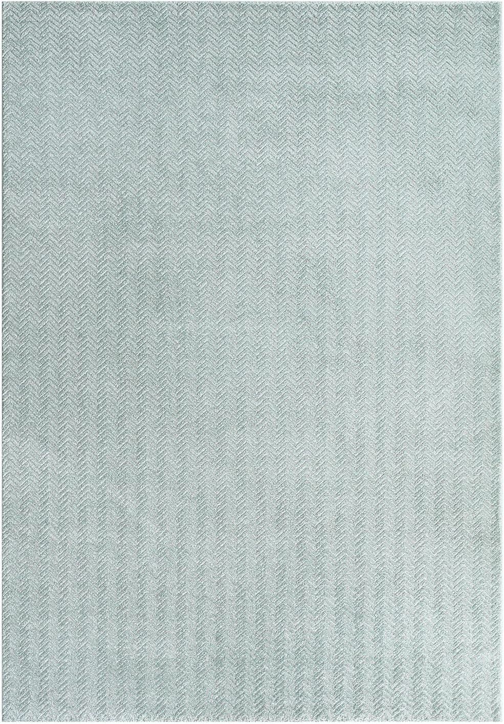 payé Teppich Wohnzimmer - Grün - 160x230cm - Meliert Muster- Einfarbig - Hoch Tief Effekt - Kurzflor