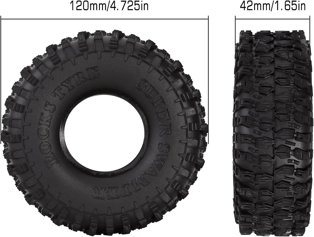INJORA RC Reifen 1,9inch Crawler Reifen für 1:10 RC Crawler Axial SCX10 90047 SCX10 III AXI03007 D90