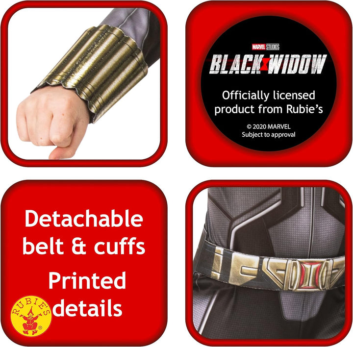 Rubies Offizielles Marvel Black Widow Movie Classic Kostüm, Kinder-Superhelden-Kostüm 3-4 Jahre, 3-4