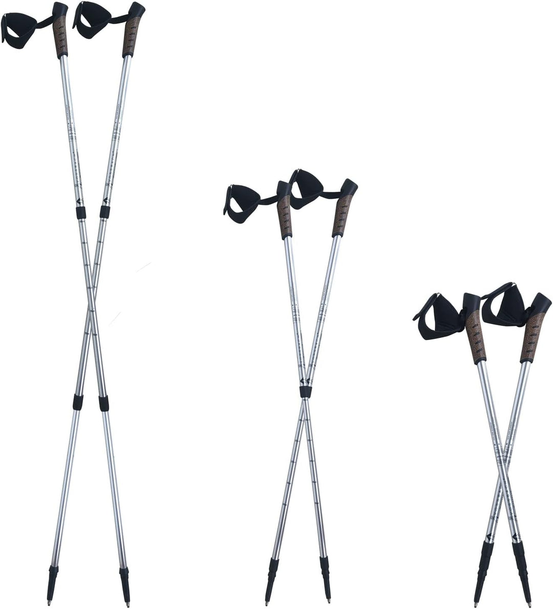 Alu Nordic Walking Teleskop Stöcke inkl. 12 Aufsätze Wanderstöcke Trekkingstock Aluminium Trekking W