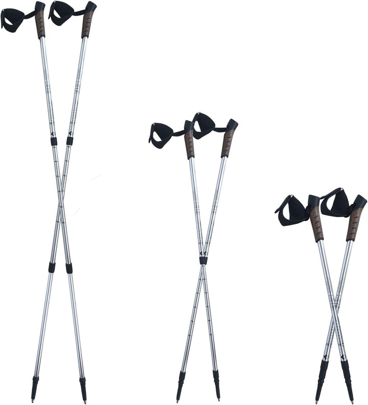Alu Nordic Walking Teleskop Stöcke inkl. 12 Aufsätze Wanderstöcke Trekkingstock Aluminium Trekking W