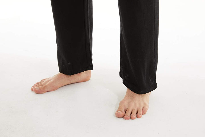 YuKaiChen Herren Leinenhose Herren Lang Sommerhose Weit Leicht Loose Fit Freizeithose Yoga Urlaub St