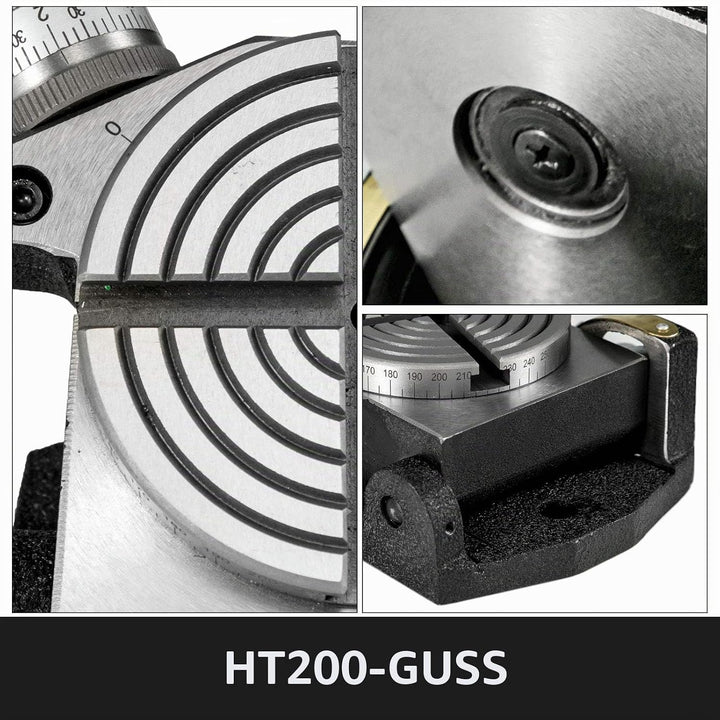 BestEquip Teilapparat Rundtisch 100mm Rundteiltisch Horizontal Vertikal Teilkopf Teilapparat schwenk