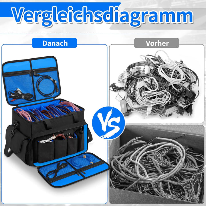 DJ Tasche, 1680D Nylon DJ Gigbag mit Abnehmbaren Trennwänden und Boden, DJ Kabel Organizer Tasche fü