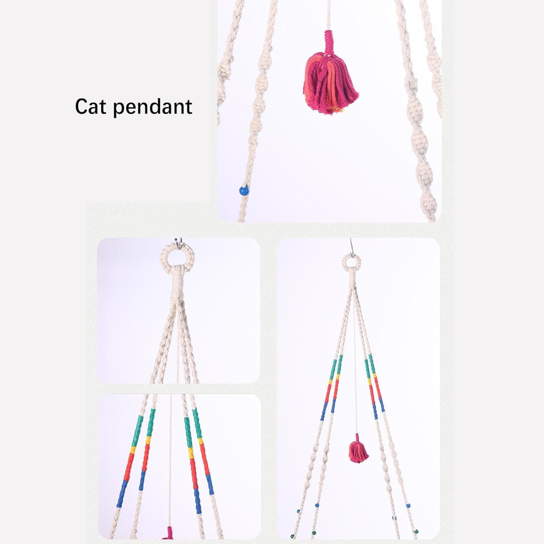 Makramee Katzenschaukel Bett - Makramee Schaukel Bett Katze Hängematte | Handgewebter Boho Kätzchen