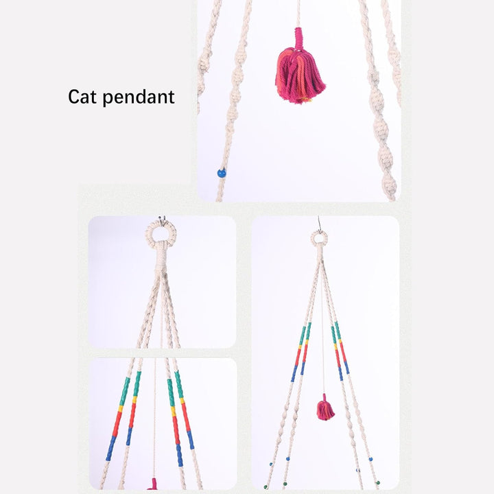 Makramee Katzenschaukel Bett - Makramee Schaukel Bett Katze Hängematte | Handgewebter Boho Kätzchen