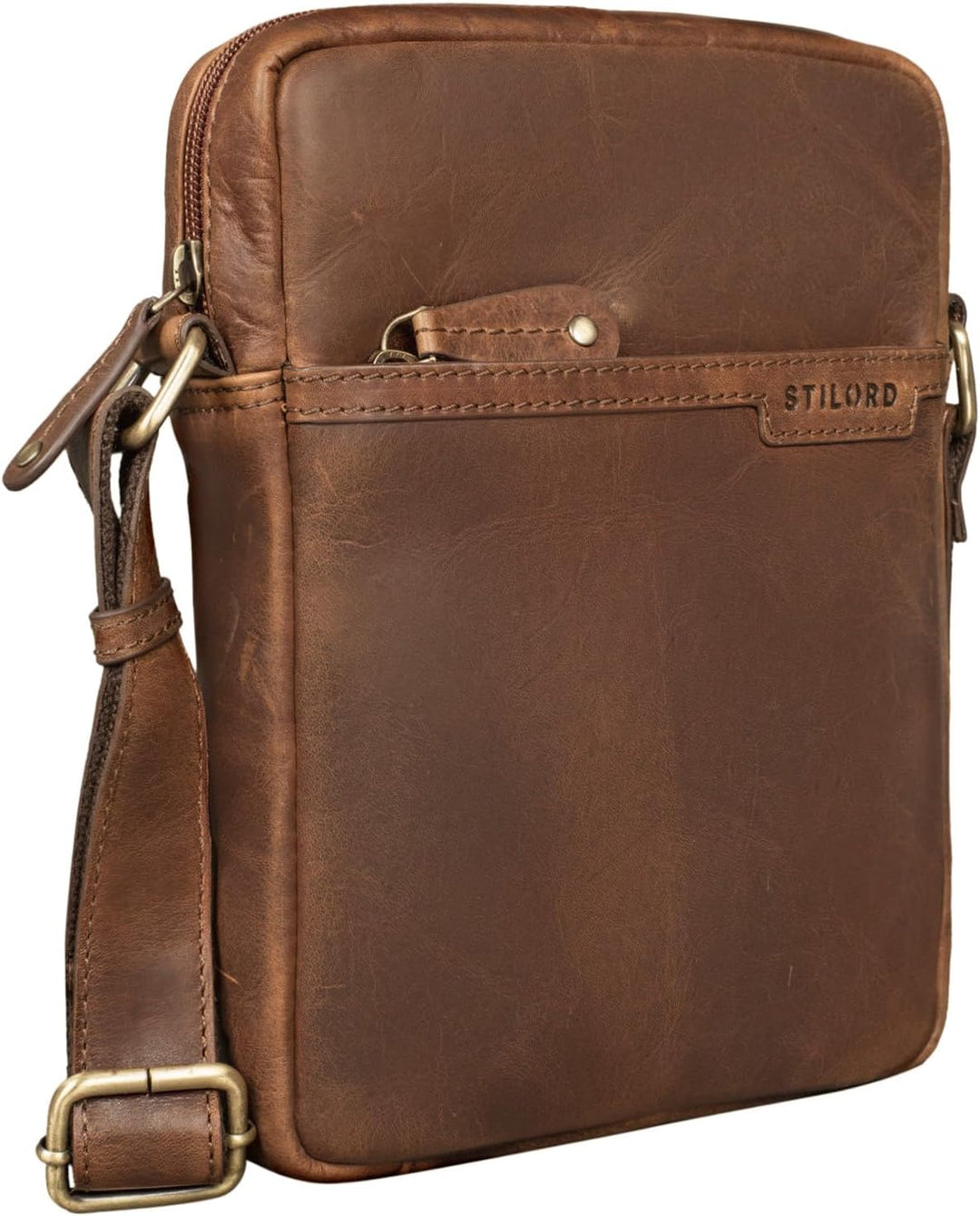 STILORD 'Blake' Herrentasche zum Umhängen Leder Kleine Schultertasche Männer 8 Zoll Messenger Bag DI