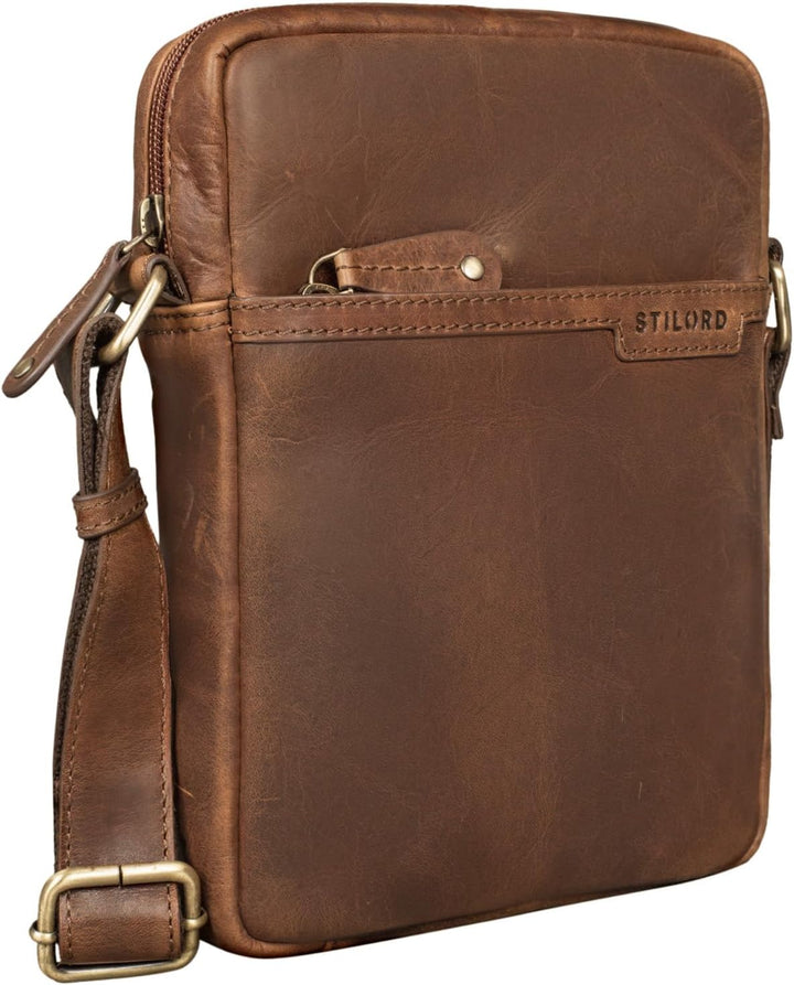 STILORD 'Blake' Herrentasche zum Umhängen Leder Kleine Schultertasche Männer 8 Zoll Messenger Bag DI