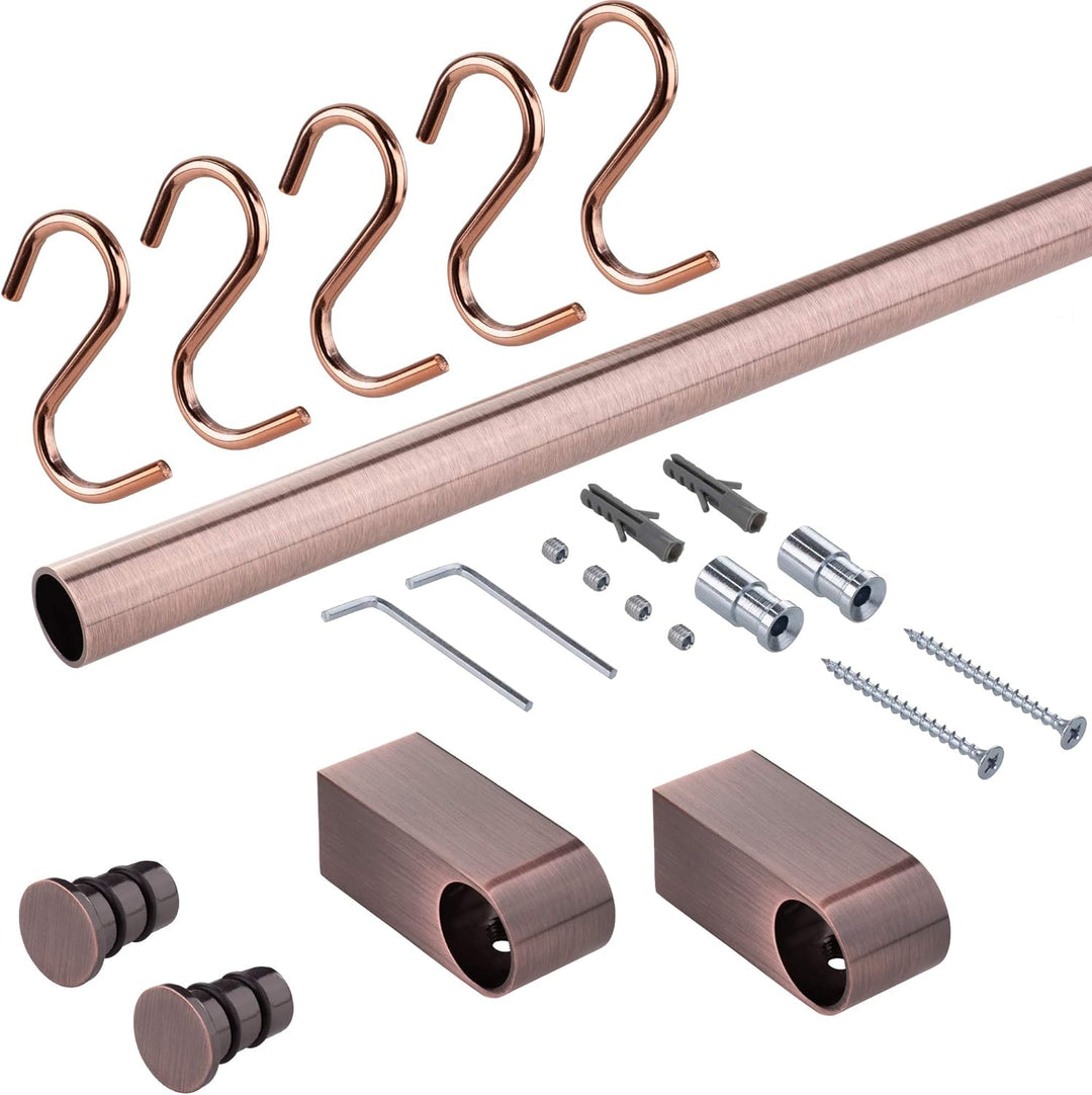 Gedotec Design Küchenreling Wand-Relingsystem Küche | Messing Bronze matt | Reling-Set Länge: 900 mm