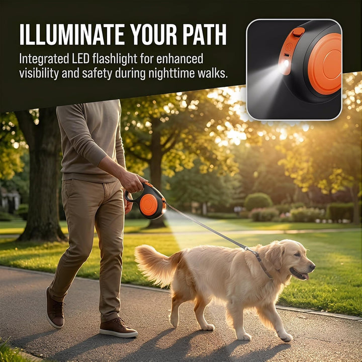 8m Hundeleine Einziehbar - 150 kg Zugkraft Einziehbare Hundeleine mit LED Licht - Hundeleine 8m für