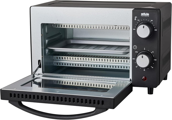 Silva Schneider MB 1000, Minibackofen, 10 L, schwarz, 650 Watt, Temperaturregelung 100-230 °C, Timer