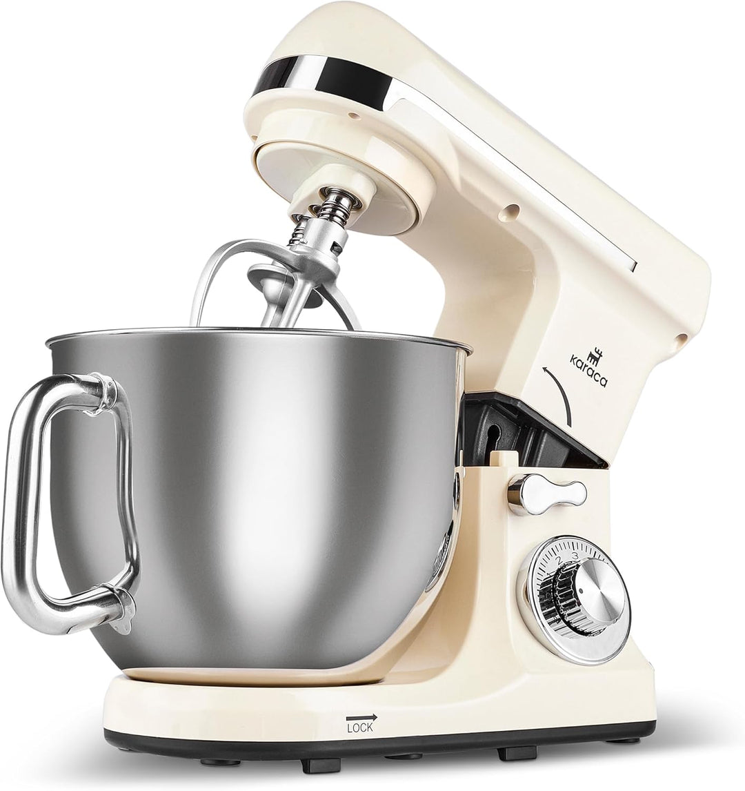 Karaca Blendburst Stand Mixer, Iconic Beige – Leistungsstarkes Küchengerät mit 1400W Leistung und 5,